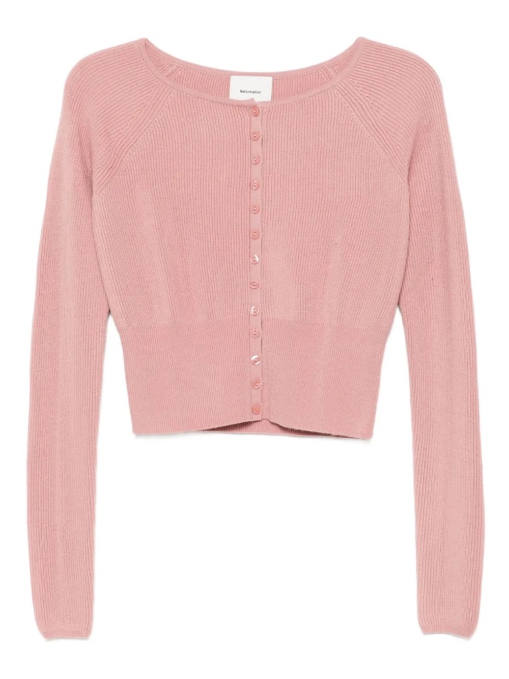 Reformation Pink Merino Wool Cardigan